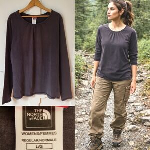 The North Face Long Sleeve Top L Faded Black Outdoor Trail Shirt